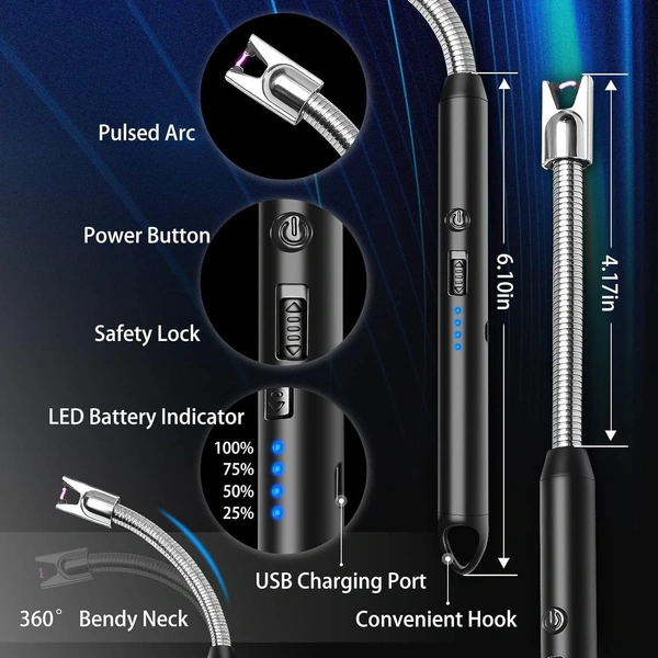 USB Rechargeable Electric gas Lighter || Flameless Lighter || Plasma Lighter - Image 4